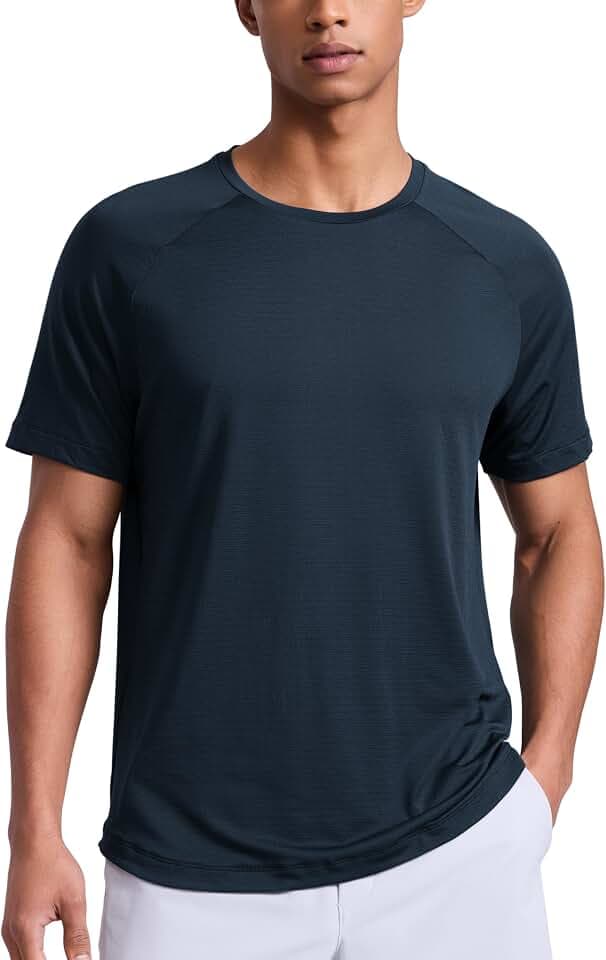 CRZ YOGA Breathable Texture Crewneck T-Shirts