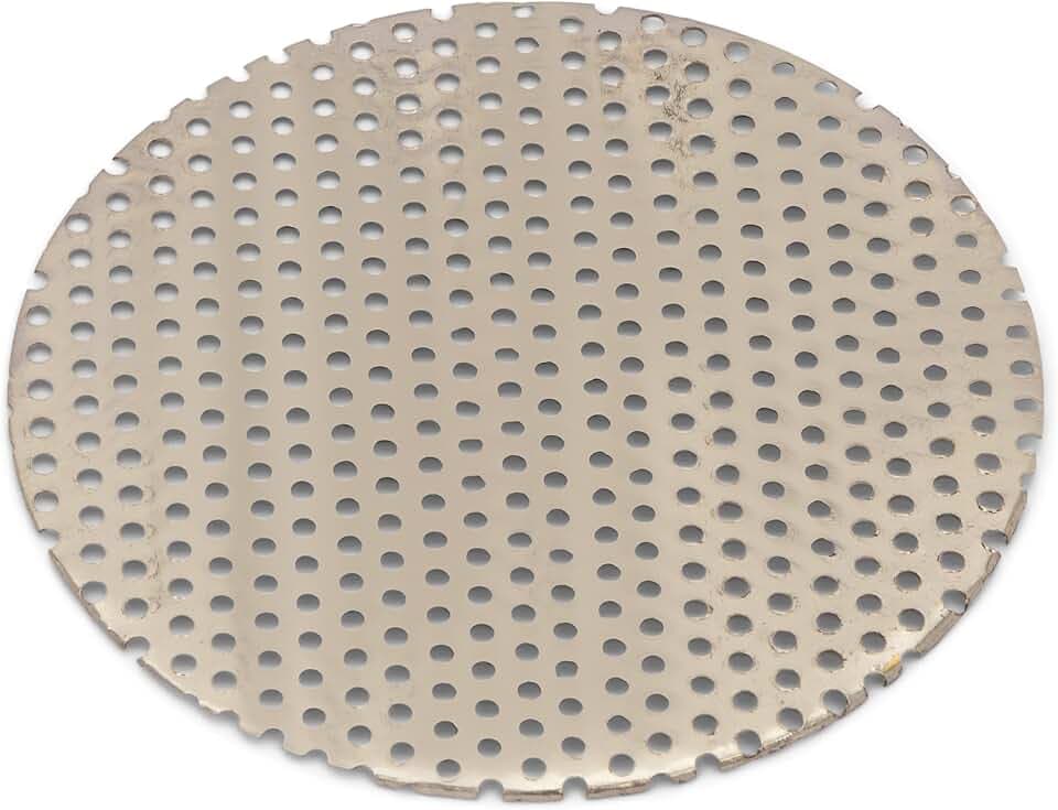 NKlaus 5 Stück Flache Räuchersiebe aus Messing, Silber, glänzend, 5cm