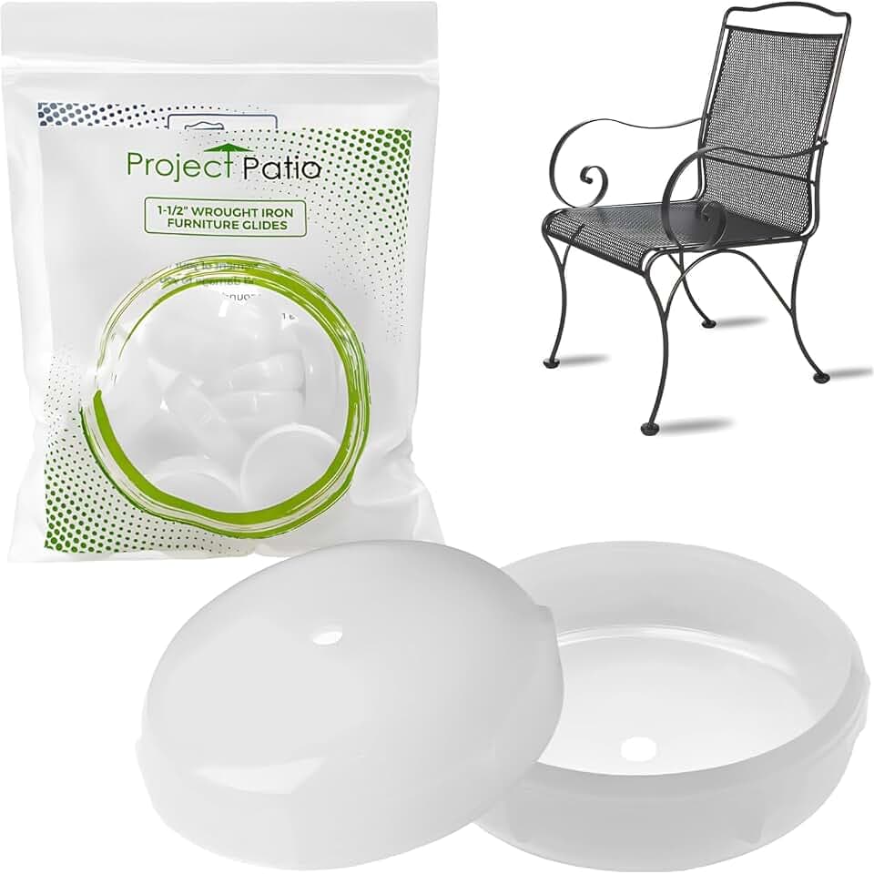 Wrought Iron Patio Furniture Feet Caps, 1-1/2" Replacement Glides 24-Pack
