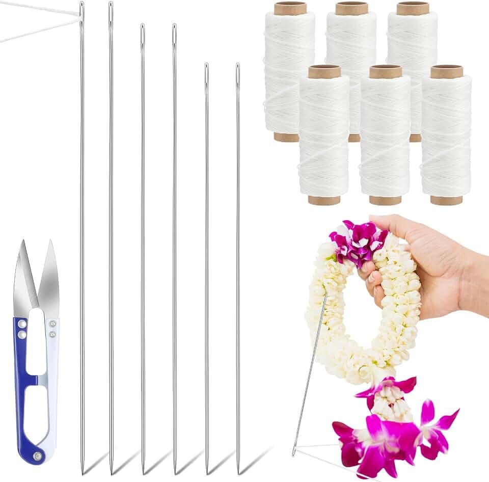 Leriton 13 Pcs Lei Needle Kit 14'', 12'', 9.1'' Needle Lei Making