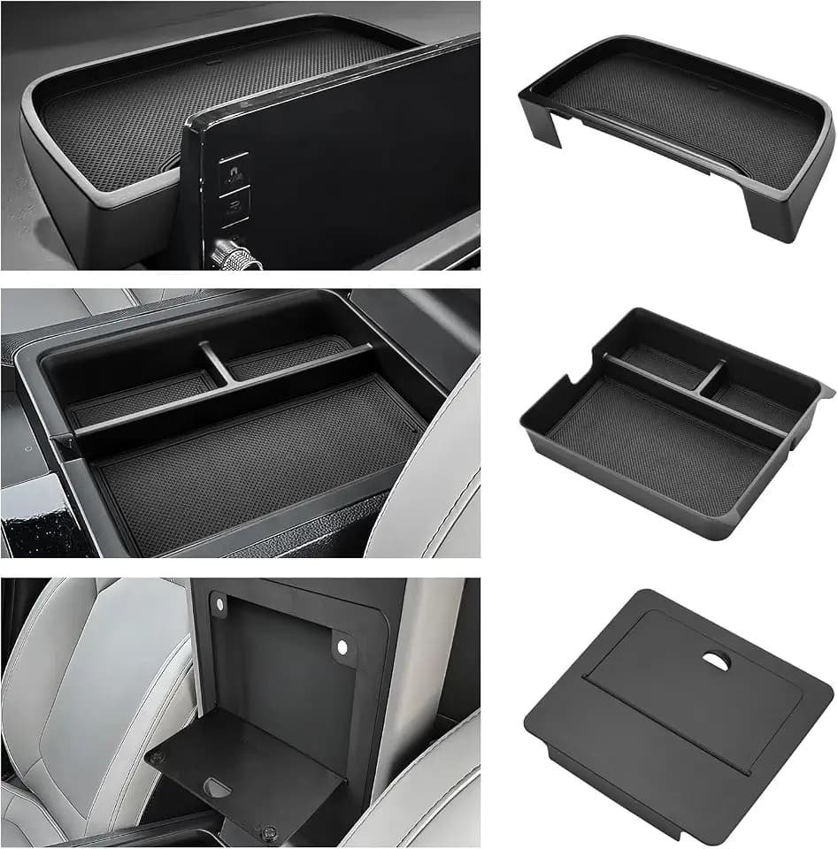 Autorder 3PCS Center Console Organizer for 2023-2026 Honda Pilot Accessories - Armrest Organizer Tray/Dashboard Storage Box/Hidden Storage Box - ABS Material