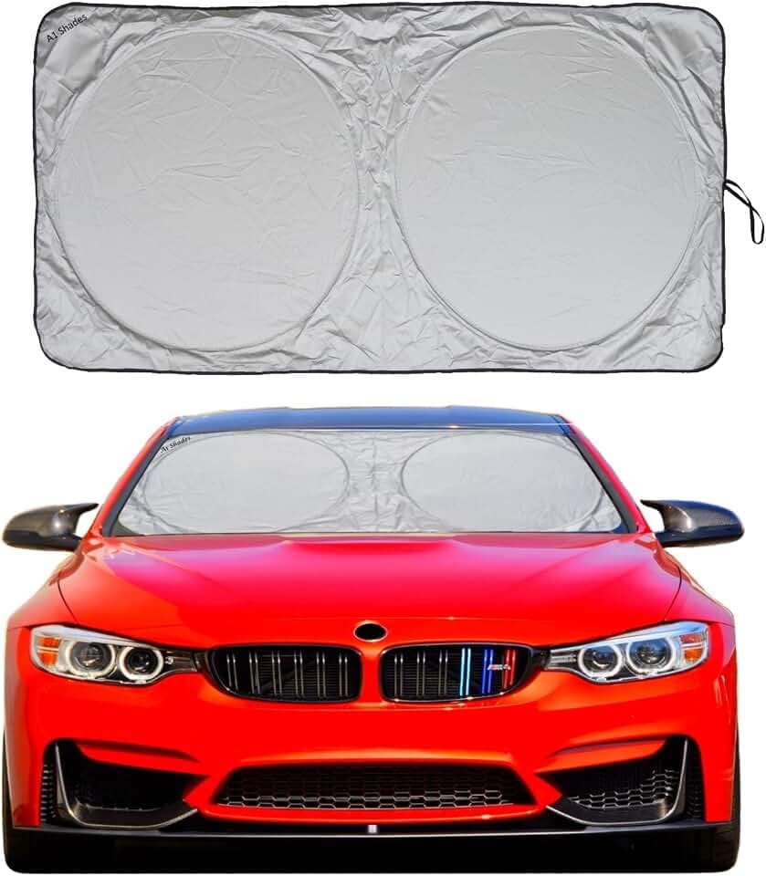 Car Windshield shade for Automotive windshield sunshades with Storage Pouch by A1 Sun Shade Foldable Truck Suv Front Window Shield Blocker Visor Protector Cover for Interior Accessories for Heat Large