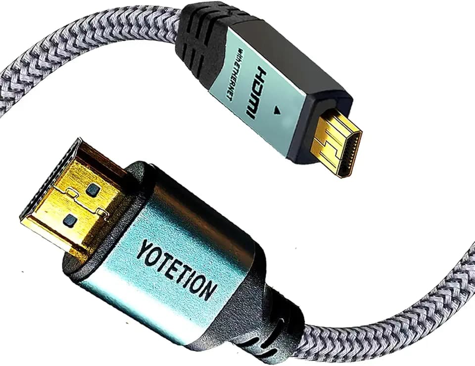 4K Micro HDMI to HDMI Male Cable 40FT, 4K@60Hz HDR Compatible for GoPro Hero, Canon/Nikon/Sony Zfc, Camera, Raspberry Pi 4, Video Capture Card