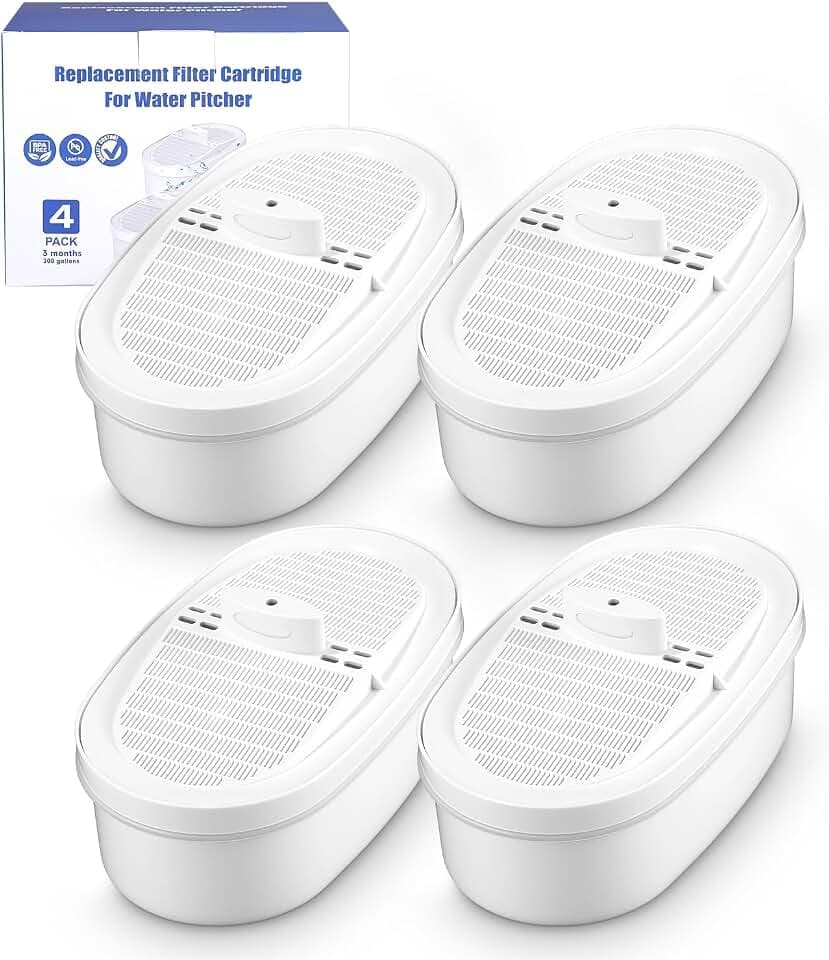 4-Teiliger Ersatzfilter für Alle Wasserfilter Trinkwasser, WD-PF-01A Plus Water Drop Filter, die PFOA/PFOS, Restfilterchlor und Rost, Water Filter Drei Monate Oder 200 Gallonen Reduzieren, Reduziert