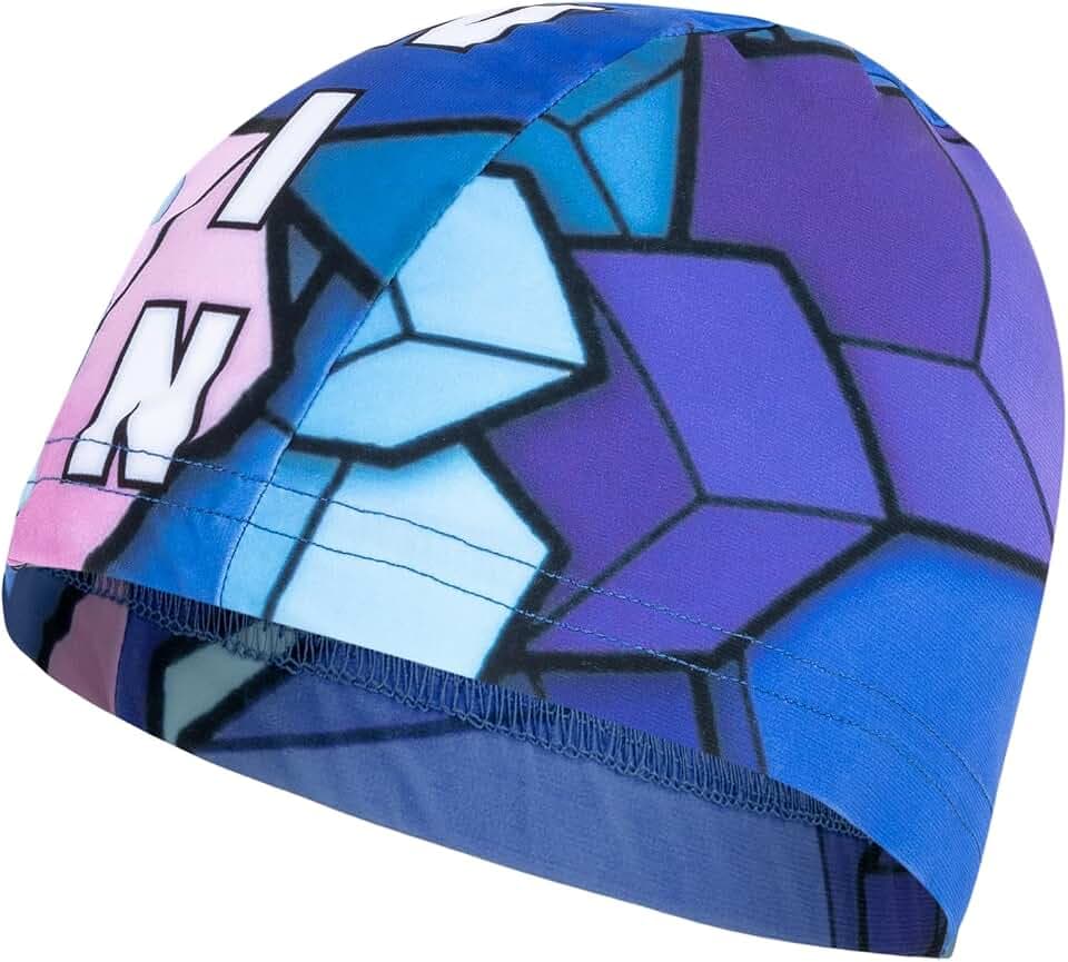 Swimxwin Revo Cap Kubus Schwimmkappe | Stoffbadekappe | Badekappe gut haftend | Made in Italy