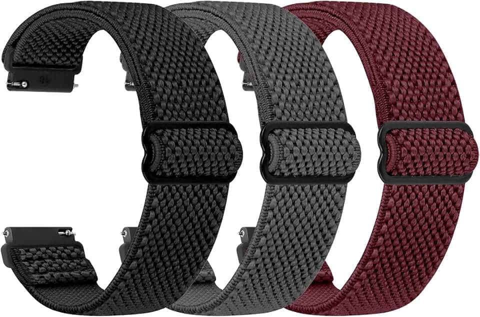 TumpCez Elastische Uhrenarmbänder,16mm 18mm 19mm 20mm 22mm 24mm Schnellverschluss Nylon Armband Verstellbare Aatmungsaktive Sportbänder Ersatzarmband für Herren Damen