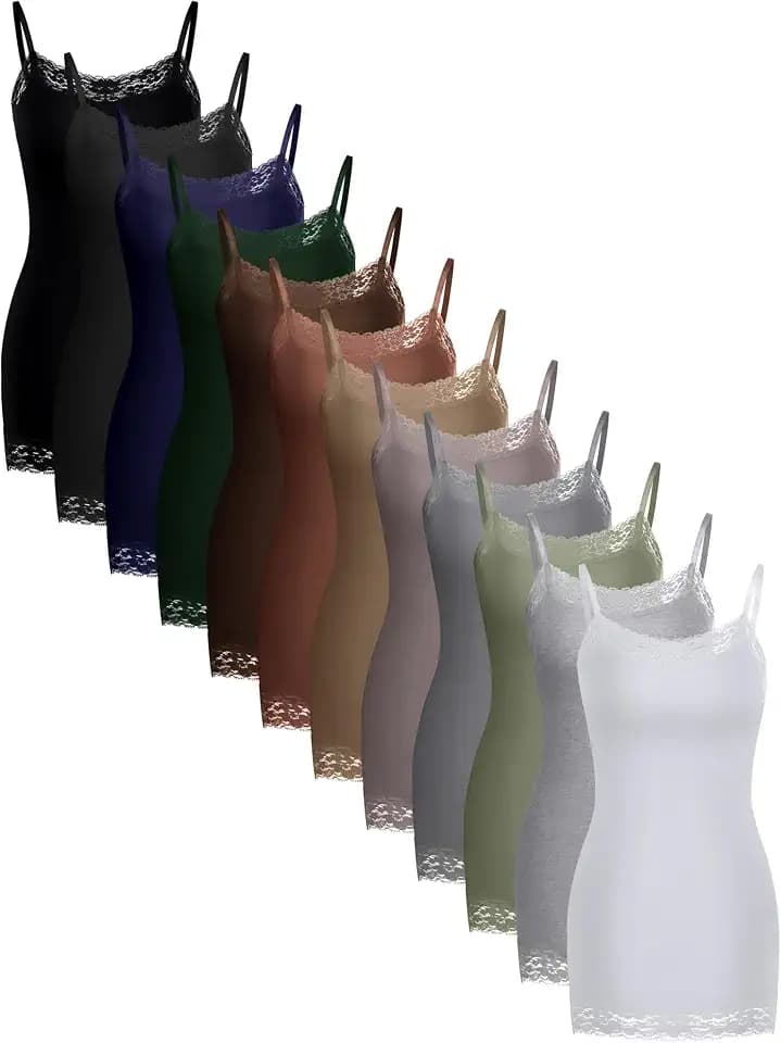 SATINIOR Women Long Camisoles Lace Tank Tops