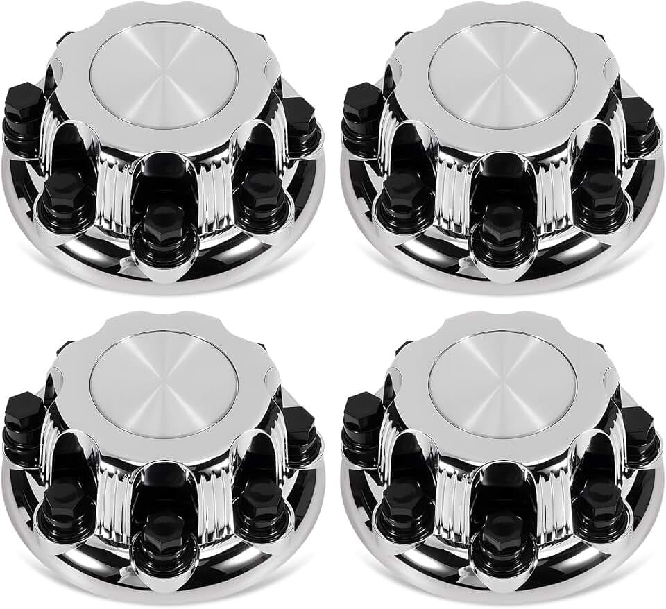 LEAPTREND 8 Lugs Chrome Wheel Center Caps (New Glossy Silver Design) 4pcs Fit for 1998-2013 Chevy/Chevrolet Silverado Avalanche Suburban&GMC Sierra Yukon 1500 2500 3500 Rim Hub Cover, Replace 15039489