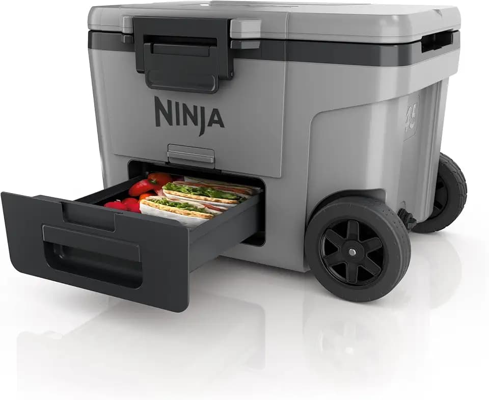 Ninja FrostVault isolierte Kühlbox mit Rollen, bis 68 Dosen, Schiefergrau