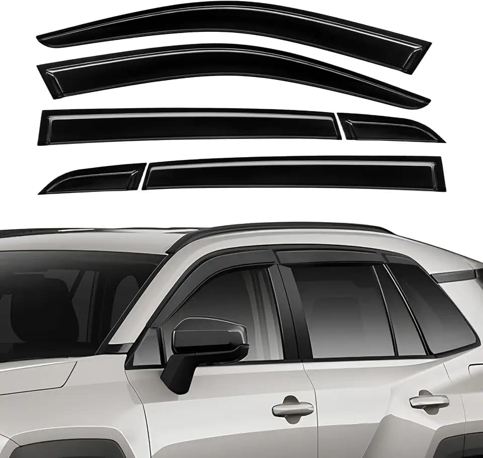 Rain Guards Compatible with Toyota RAV4 2026 2027 Black 6 PCS