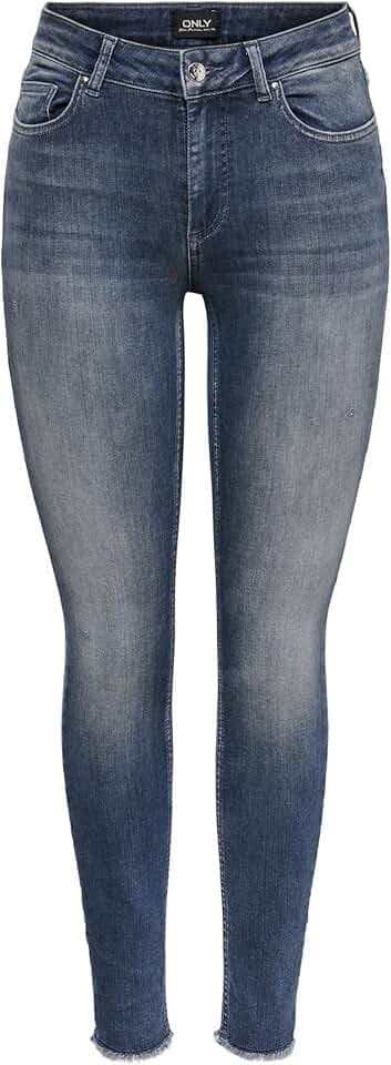 ONLY Women's Onlblush Life Mid Sk DNM Rea1099 Noos Jeans