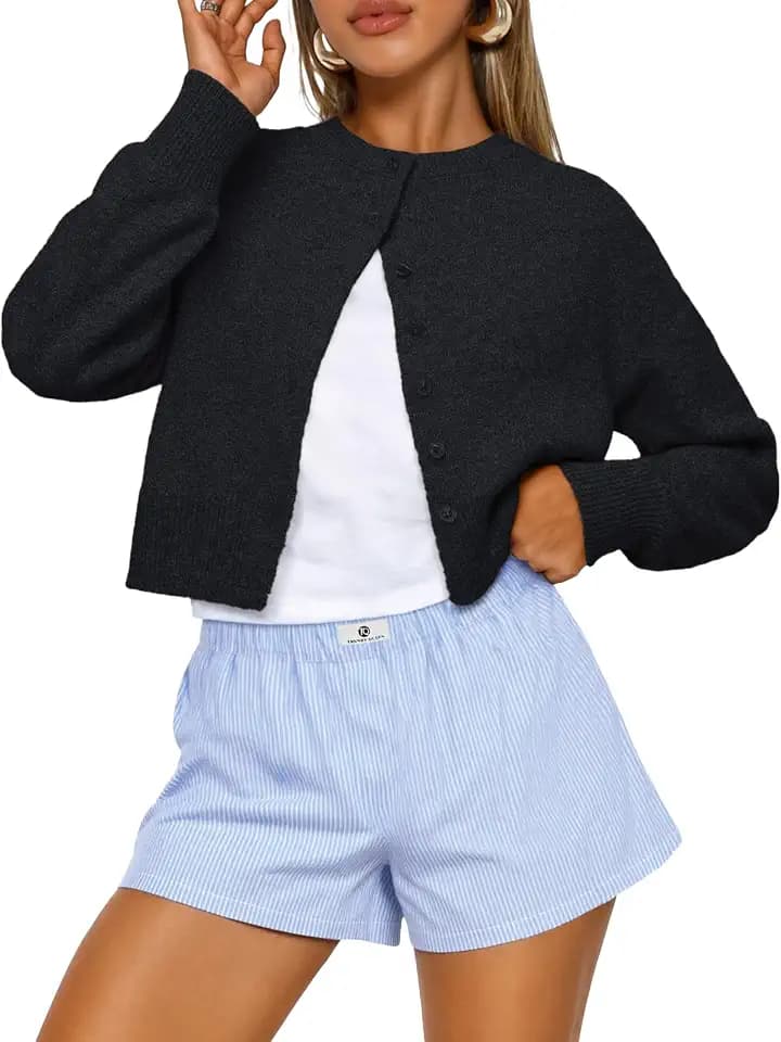 Trendy Queen Cropped Cardigan Sweaters for Women Fall Fashion Clothes 2026