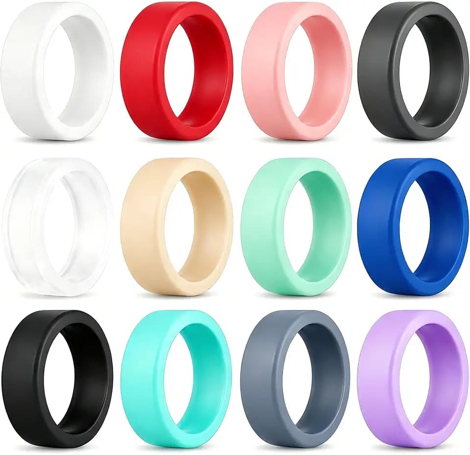 12 Pack Ring Cover Compatible with Oura Ring 5, Ultra-Thin Silicone Ring Protector Case, Soft Comfortable Anti-Scratch Ring Guard, Supports Charging with Cover On