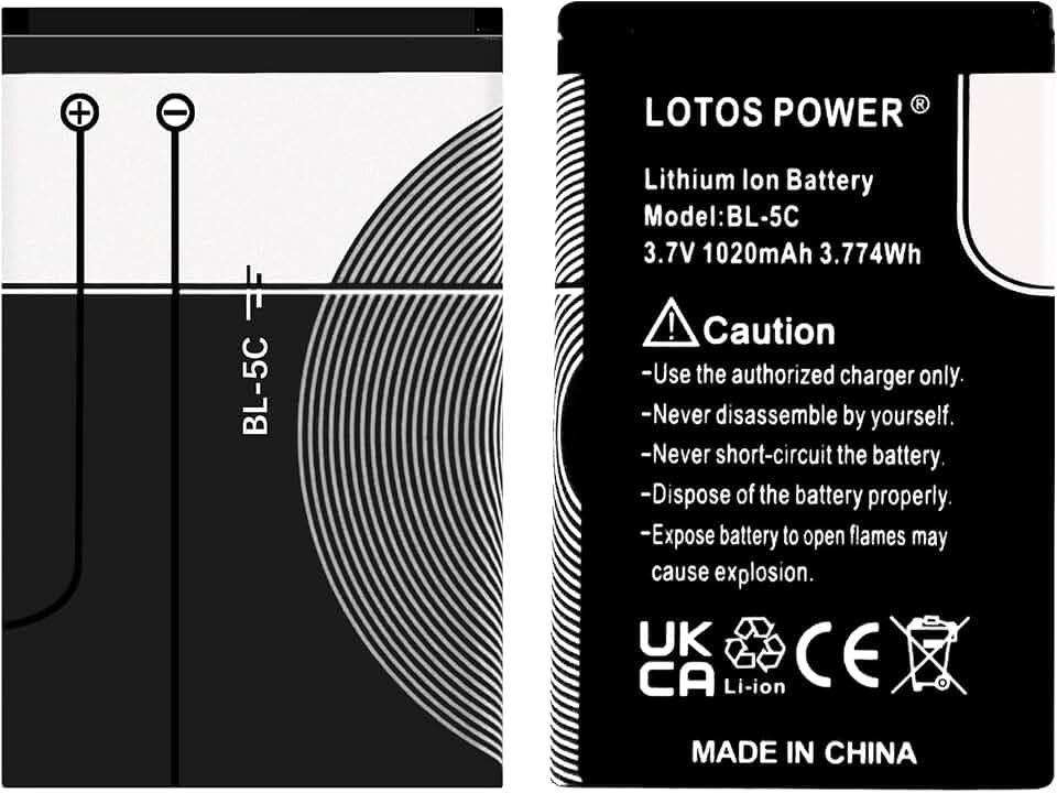 2 Stück 1020mAh BL-5C BL5C BL 5C Akku für 6230 6330 6263 6267 6270 6555 6600 6630 6670 6680 6681 6682 6820 (2 Stücke)