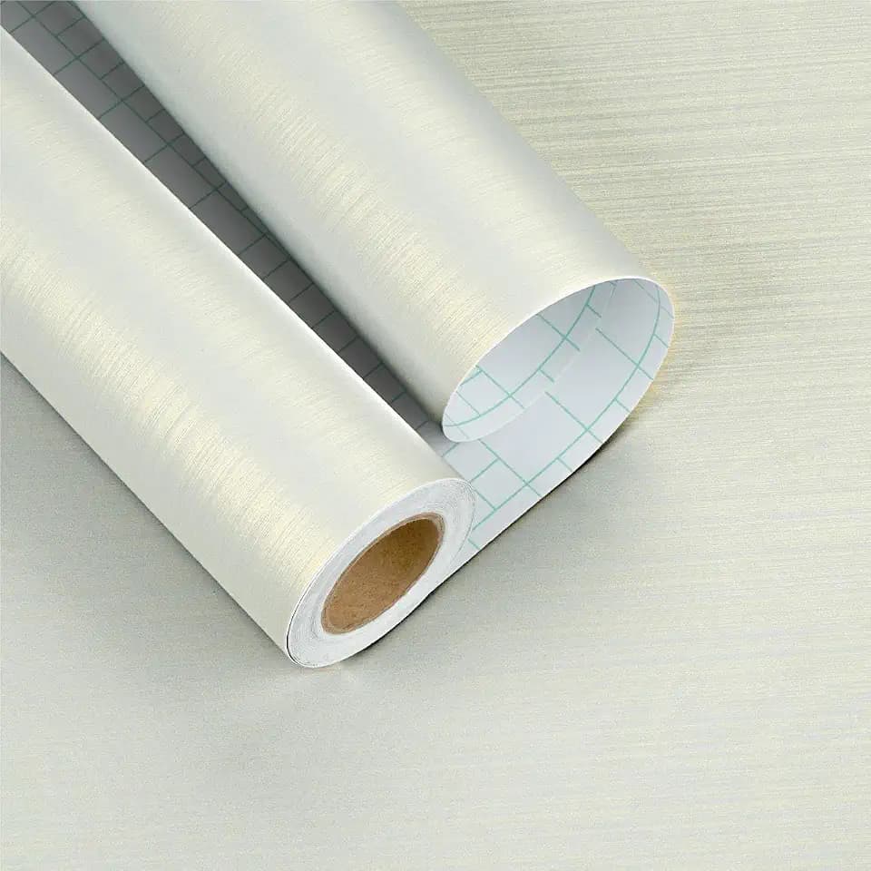 Discolor Grey Green Brushed Stainless Steel Contact Paper