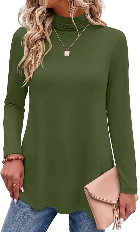 Zeagoo Long Sleeve Shirts for Women Turtleneck Work Casual Tunic Tops