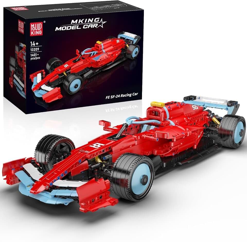 Mould King Technik Rennwagen Klemmbausteine Set, Sportwagen Modellauto Bausatz, Technik Auto Bausteine Modell für Erwachsene & Jugendliche, Kreatives Bauprojekt Sammler Geschenk (1401+Teile)