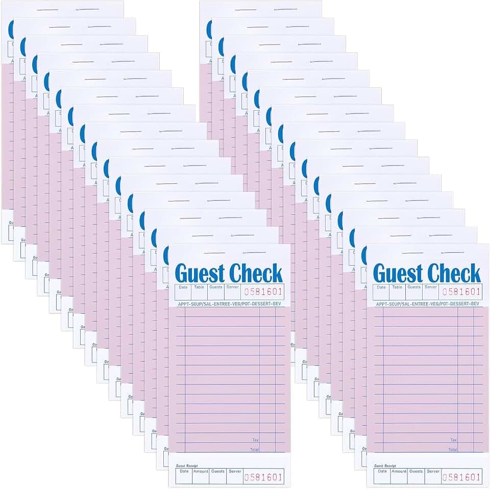 30 Pack Pink Guest Checks for Servers, Server Note Pads