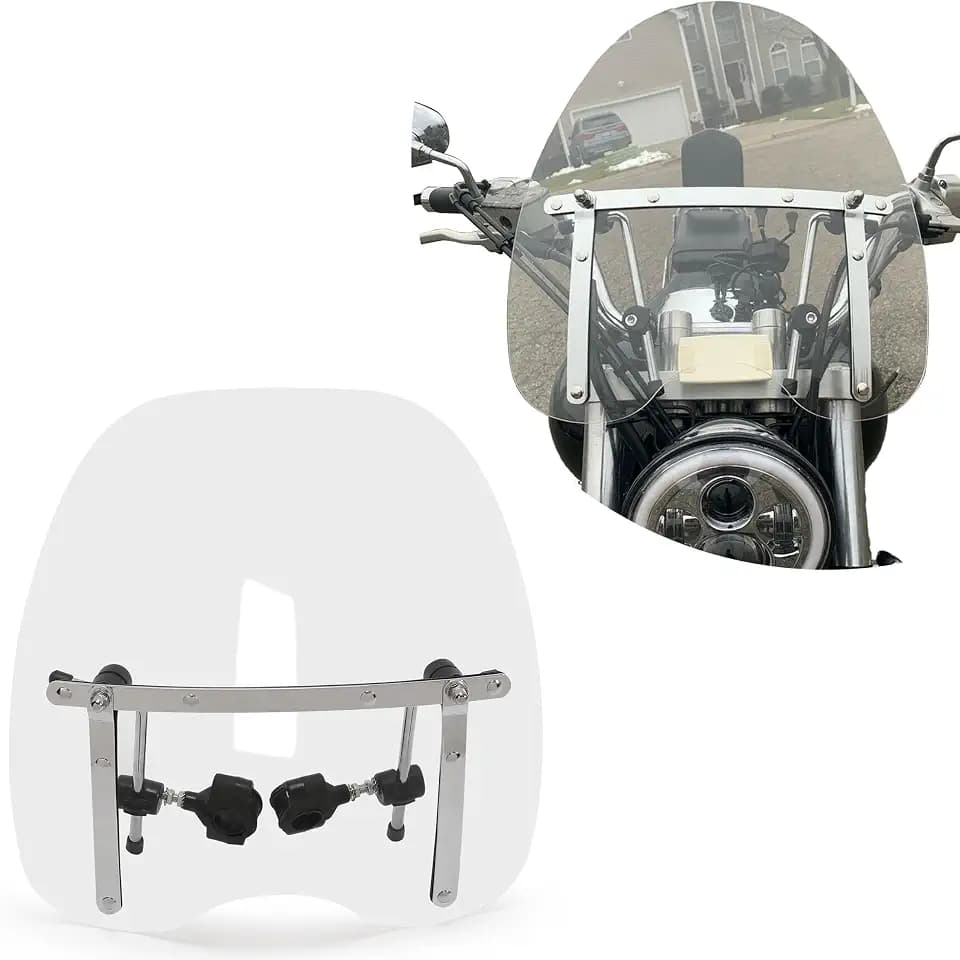 ECOTRIC 18"x16" Clear Universal Windshield Compatible with Harley Davidson