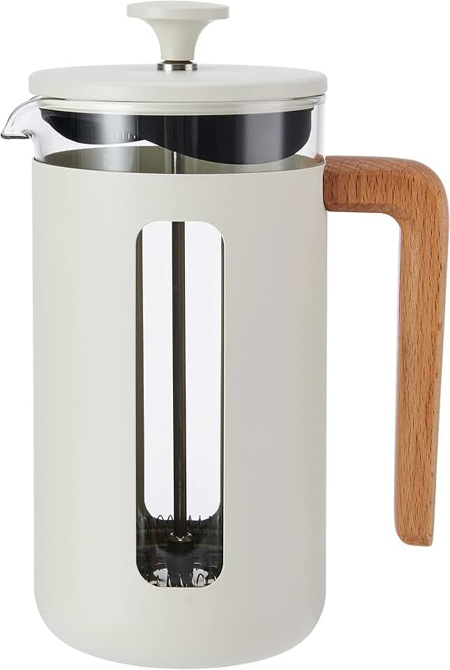 La Cafetière Pisa Cafetière 8-Tassen-Kaffeemaschine 1L, große Kaffeemaschine aus hitzebeständigem Borosilikatglas und Edelstahl mit griffigem Stößel, ideal für losen Tee und gemahlenen Kaffee, Flint