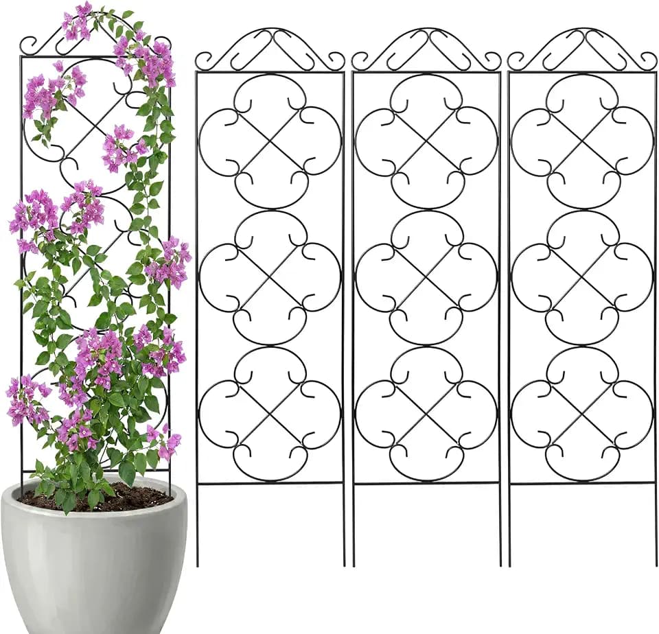 Thealyn 4 Pack 56" x 13.8" Metal Trellis for Potted Plants and Planters