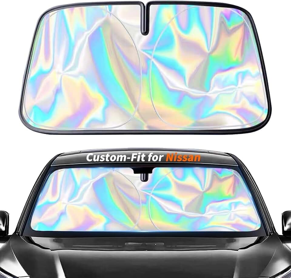 Custom-Fit for Nissan Windshield Sun Shade, Car Sunshade Cover UV Block Car Front Window with Foldable Sun Shade Cover Cool Protection Visor, Designed for Nissa-n Accessories (for Nissan Juke)