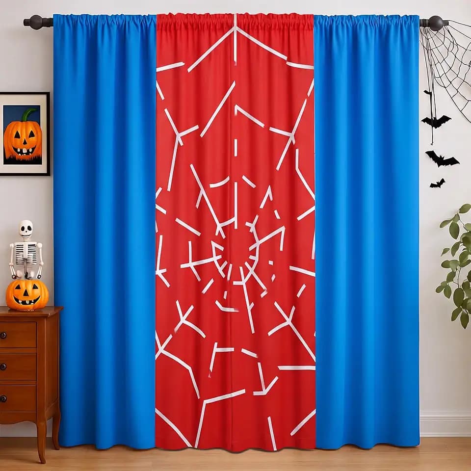 Boao 3 Pcs Spider Backdrop Birthday Decoration, Red and Blue Splicing
