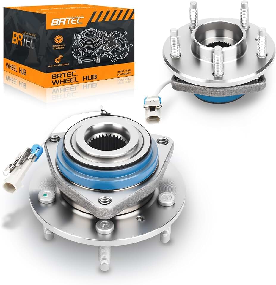 BRTEC (Pair) 513121 Front Wheel Bearing and Hub Assembly Fit for Chevy Impala/Venture, Cadillac DTS, Buick Century, Seville Lesabre, Pontiac Grand Prix, Oldsmobile Aurora, 5 Lug w/ABS