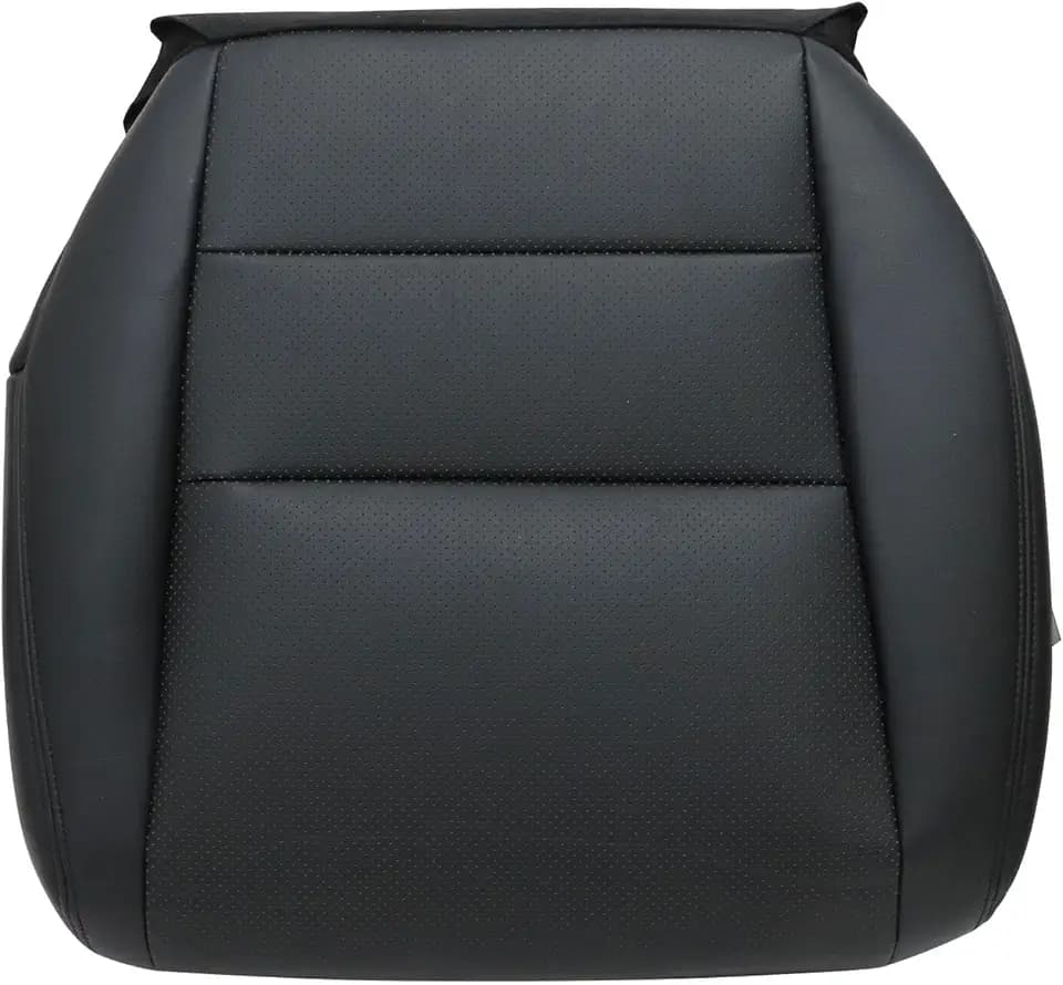 GXARTS Perforated Black Leather Front Driver Side Bottom Replacement Seat Cover Compatible with Acura TL 2005 2006 2007 2008