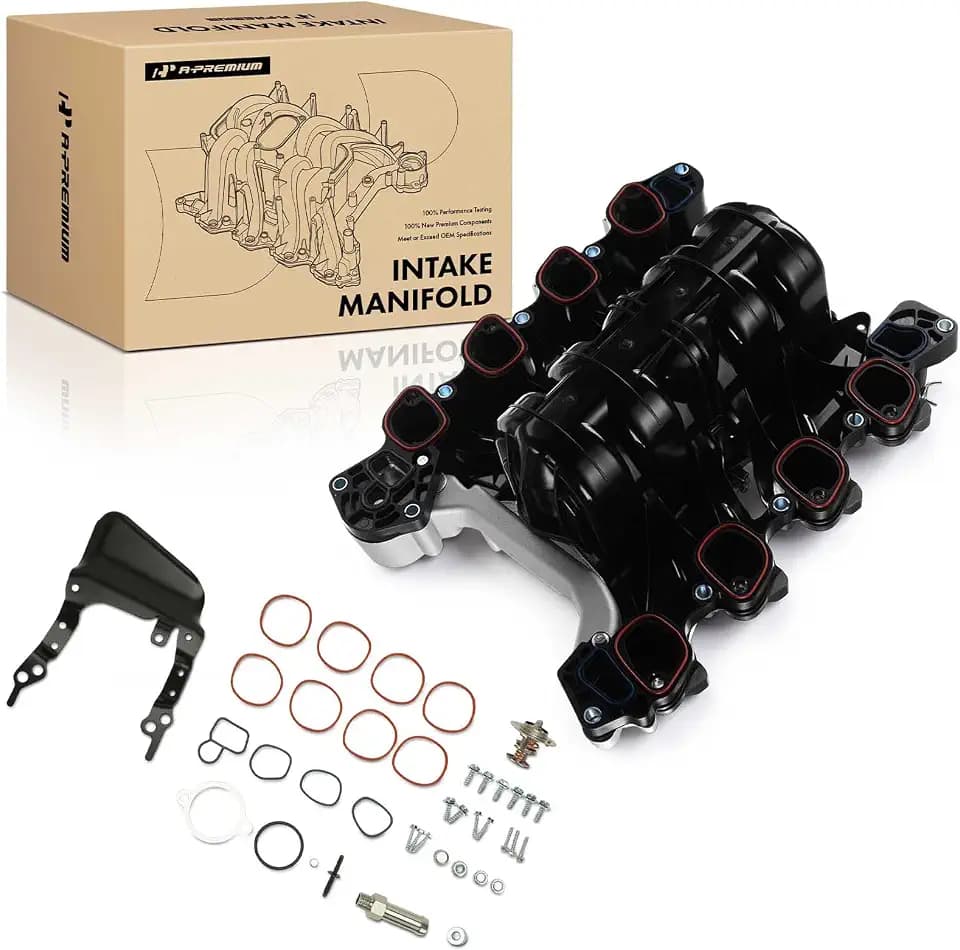 A-Premium Engine Intake Manifold Assembly W/Thermostat & Gasket [SOHC, 8Cyl 4.6L] Compatible with Ford E-150 2010-2014, E-250 2010-2014, F-150 2009-2010, Lobo 2009-2010