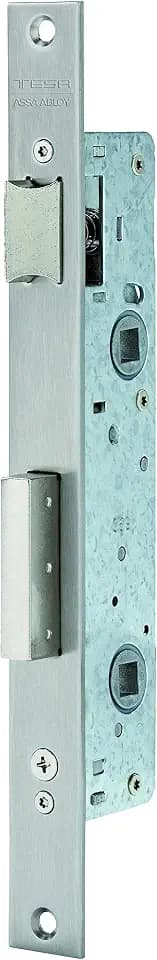 TESA 2210 Einsteckschloss für Metallprofile, Dornmaß 20 mm, Grau Edelstahl