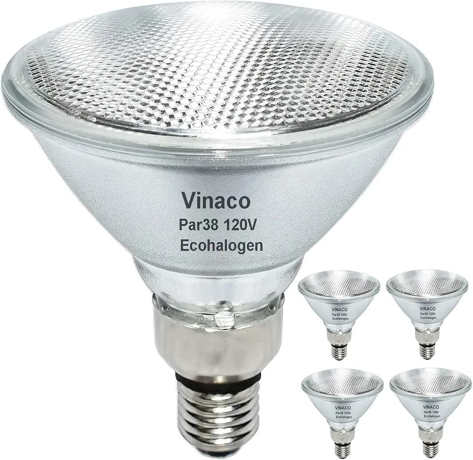 Vinaco PAR38 Halogen Flood Light Bulbs 80W 120V 2800K Warm White