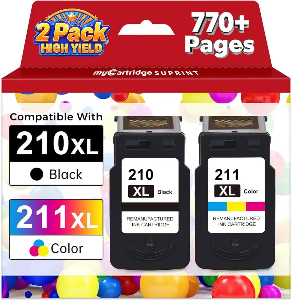 myCartridge SUPRINT Replacement for Canon 210 XL 211 XL Ink Cartridge 2PK