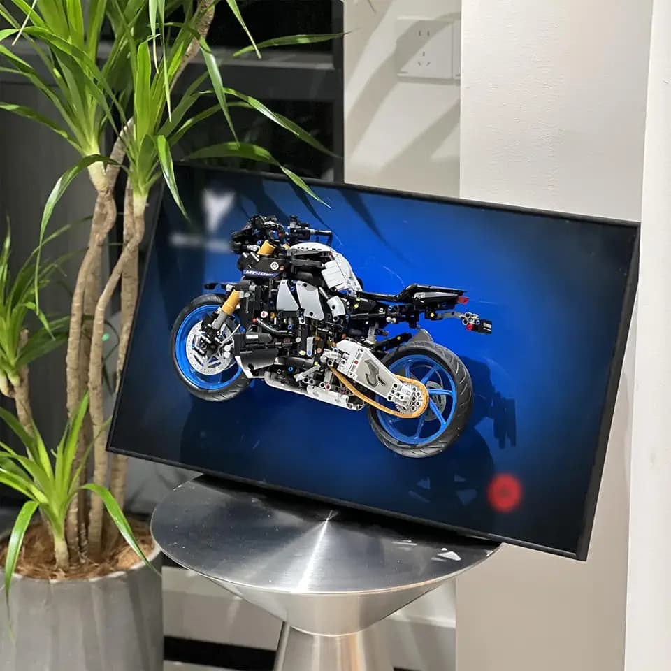 iLuane Display Wallboard for LEGO Technic Yamaha MT-10 SP 42159 Advanced Building Set for Adults, Vehicles or Motorcycle Collectibles Wall Mount, Home or Office Décor (No Car Included)