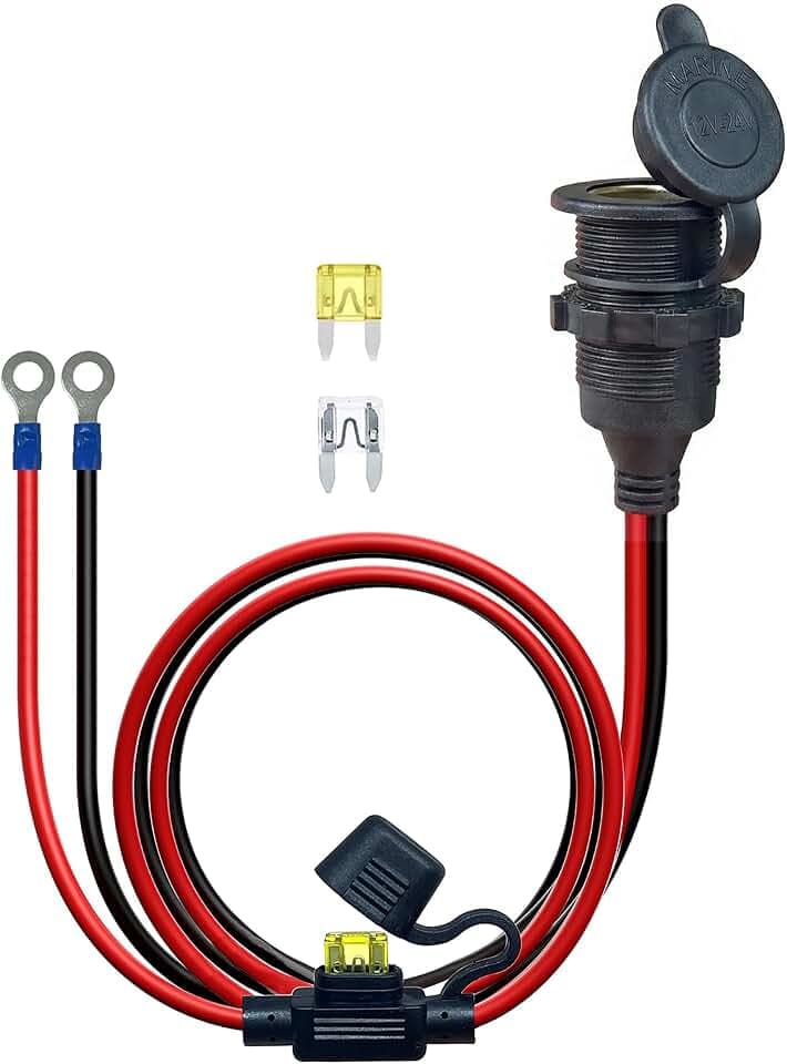 10FT 13AWG 12V Waterproof Cigarette Lighter Socket Power Outlet