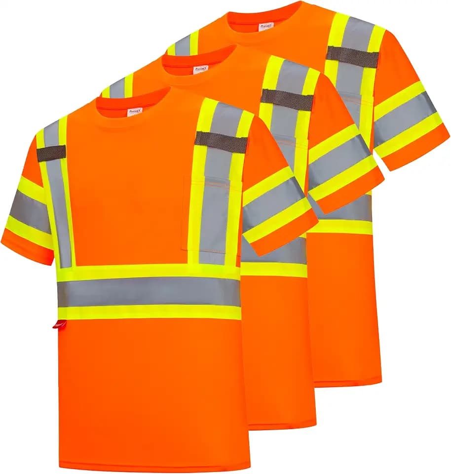 ProtectX Hi Vis Short Sleeve Safety Shirts, High Vis Shirts Class 2