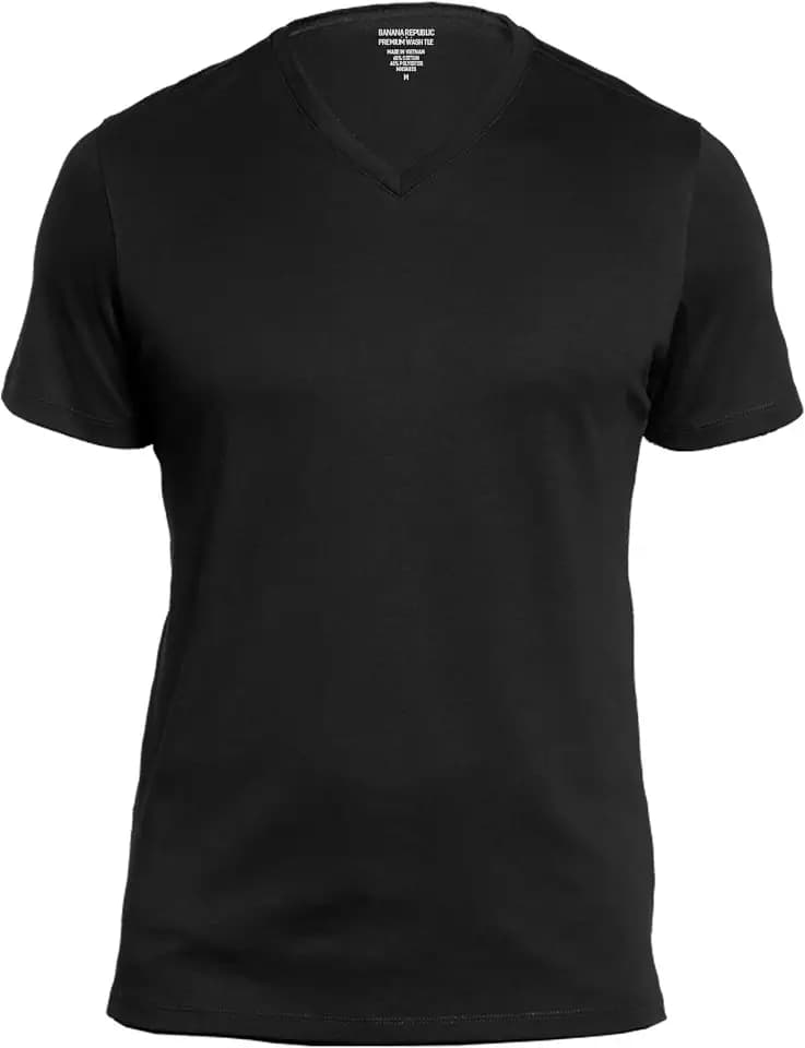 BANANA REPUBLIC Men's Factory Premium-Wash V Neck T Shirt Short Sleeve