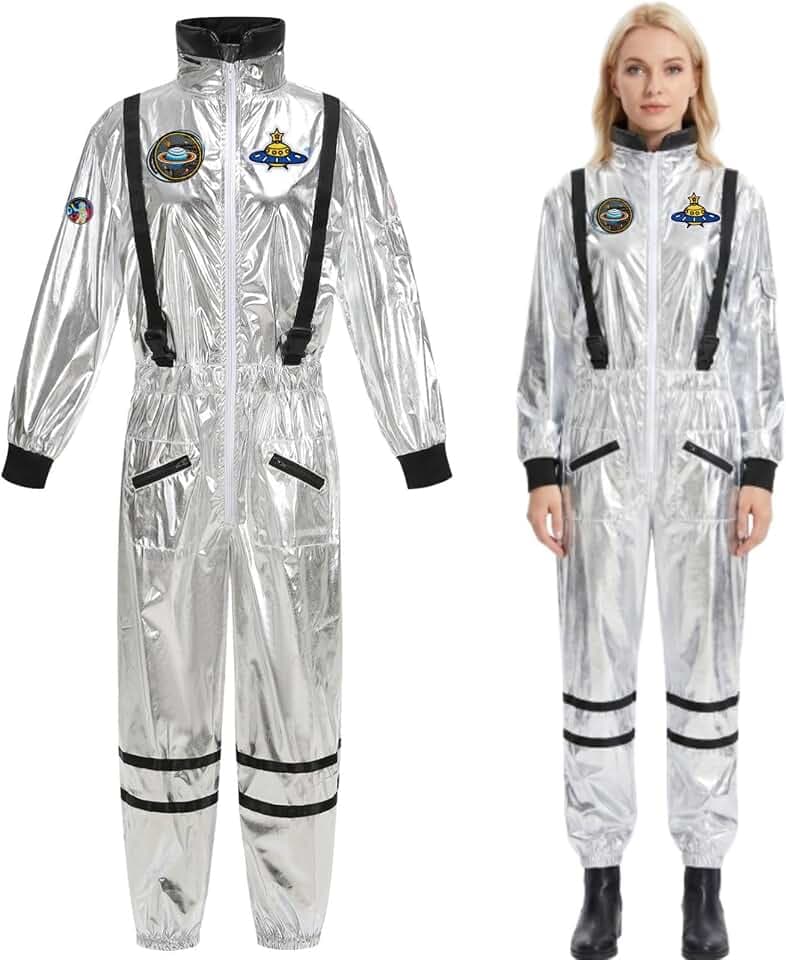 maxToonrain Astronauten-Kostüm für Damen, Weltraumanzug, Halloween, Sci-Fi-Themenparty-Outfit