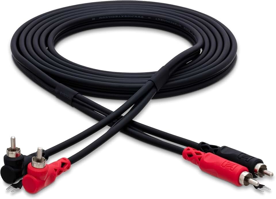 Hosa CRA-202DJ, Stereo Interconnect, Dual RCA to Same with Ground Wire, 2 m