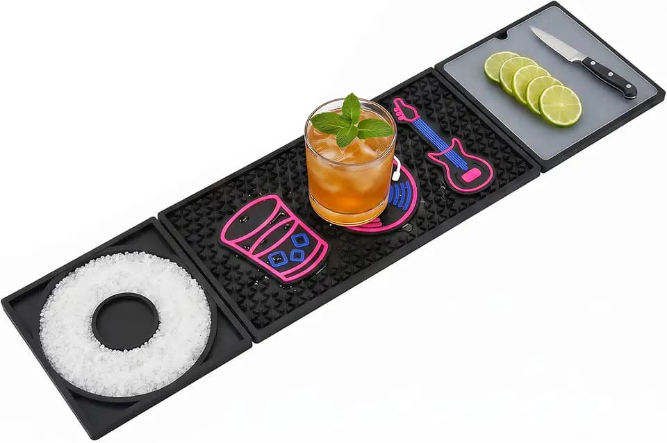 24x6 Trifold Bar Mat with Cutting Board, CD Pattern