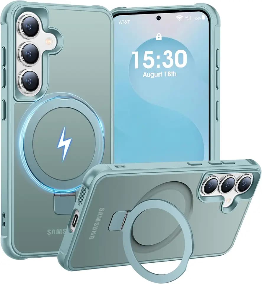 Hülle für Samsung Galaxy S24 Plus/S25 Plus Magnet Ständer, Seeblau
