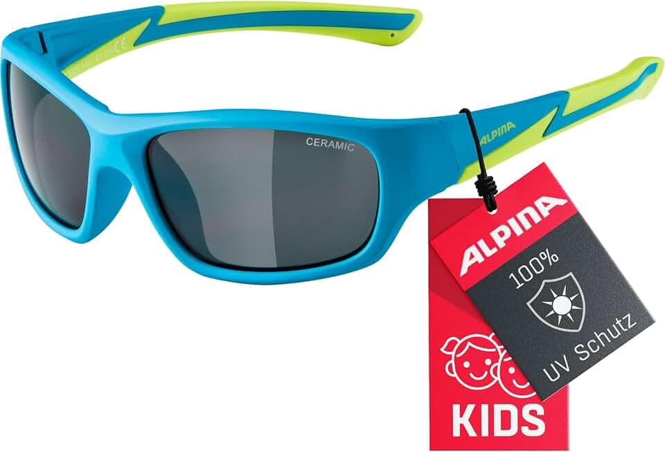 ALPINA FLEXXY KIDS Sonnenbrille, blue matt-lime c, One Size