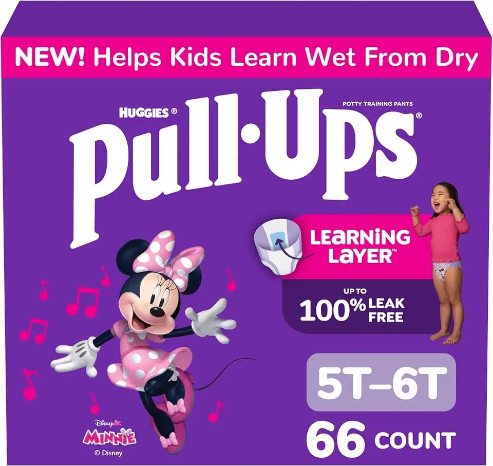 Pull-Ups Girls' Potty Training Pants, Size 5T-6T, 66 Count
