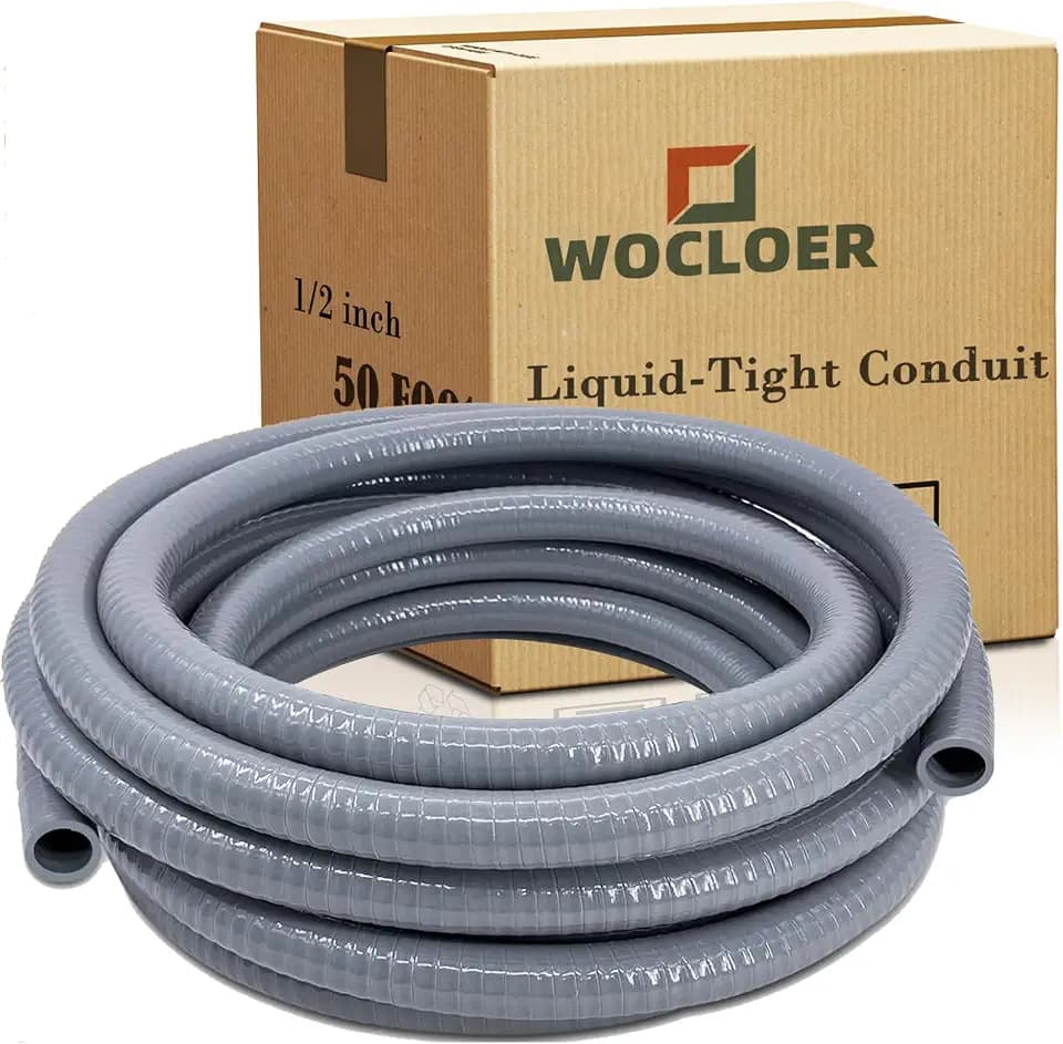 Liquid-Tight Conduit - 1-1/2 inch 50 Foot PVC Flexible Non Metallic Liquid Tight Electrical Conduit. 1-1/2" Dia