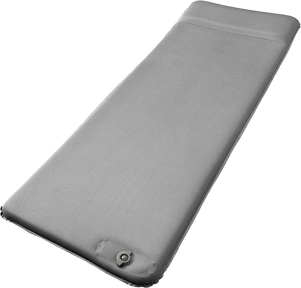 Memory Foam Sleeping Pad 3" Self-Inflating with Pillow for Camping