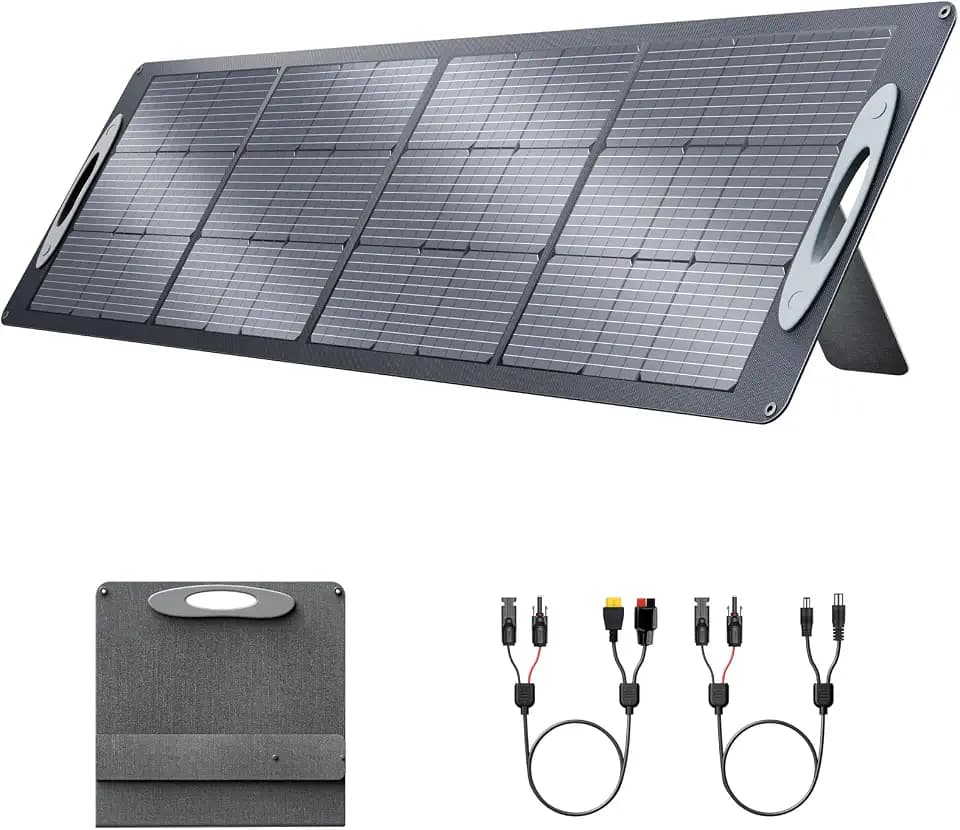VDL Solarpanel Faltbar, 200W Solarmodul mit Monokristalline Solarzelle für Powerstation, 20V Photovoltaik Modul Solaranlage Solarladegerät mit Multi-Contact 4 für Outdoor, Camping, Garten, RV