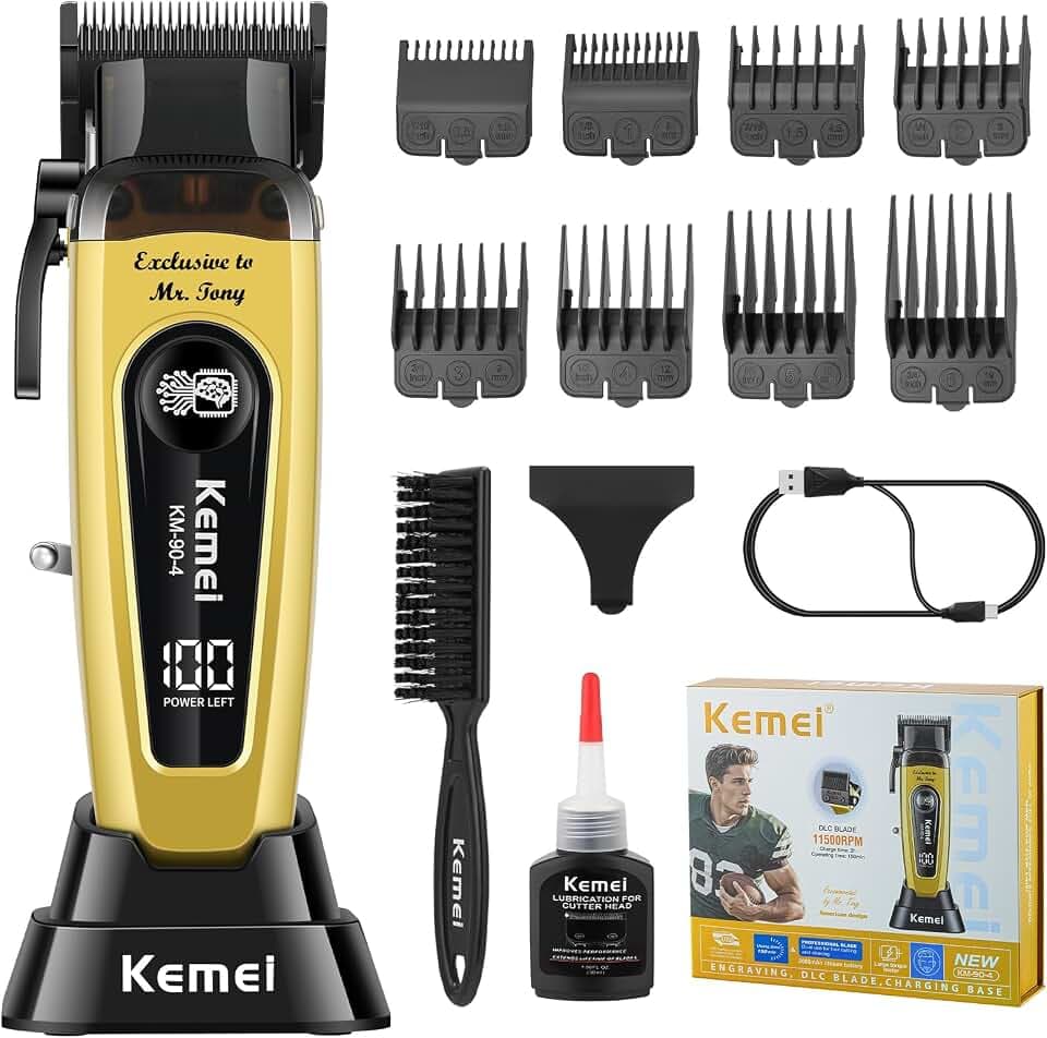 KEMEI 90-4 Elektrischer Haarschneider Herren, Haarschneidemaschine Profi