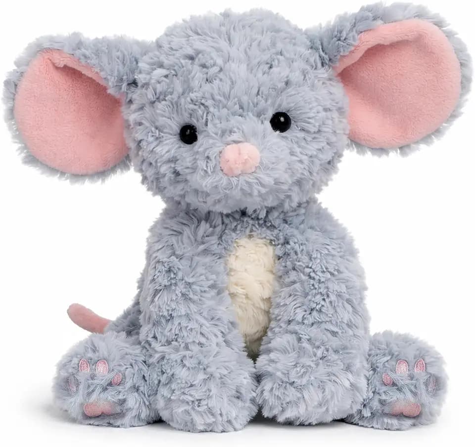Hopearl Adorable Mouse Plush Toy Floppy Ultra Rat Haggable Soft Stuffed Animal Holiday Birthday Gift for for Boys Girls Kids Toddlers, Gray, 9''