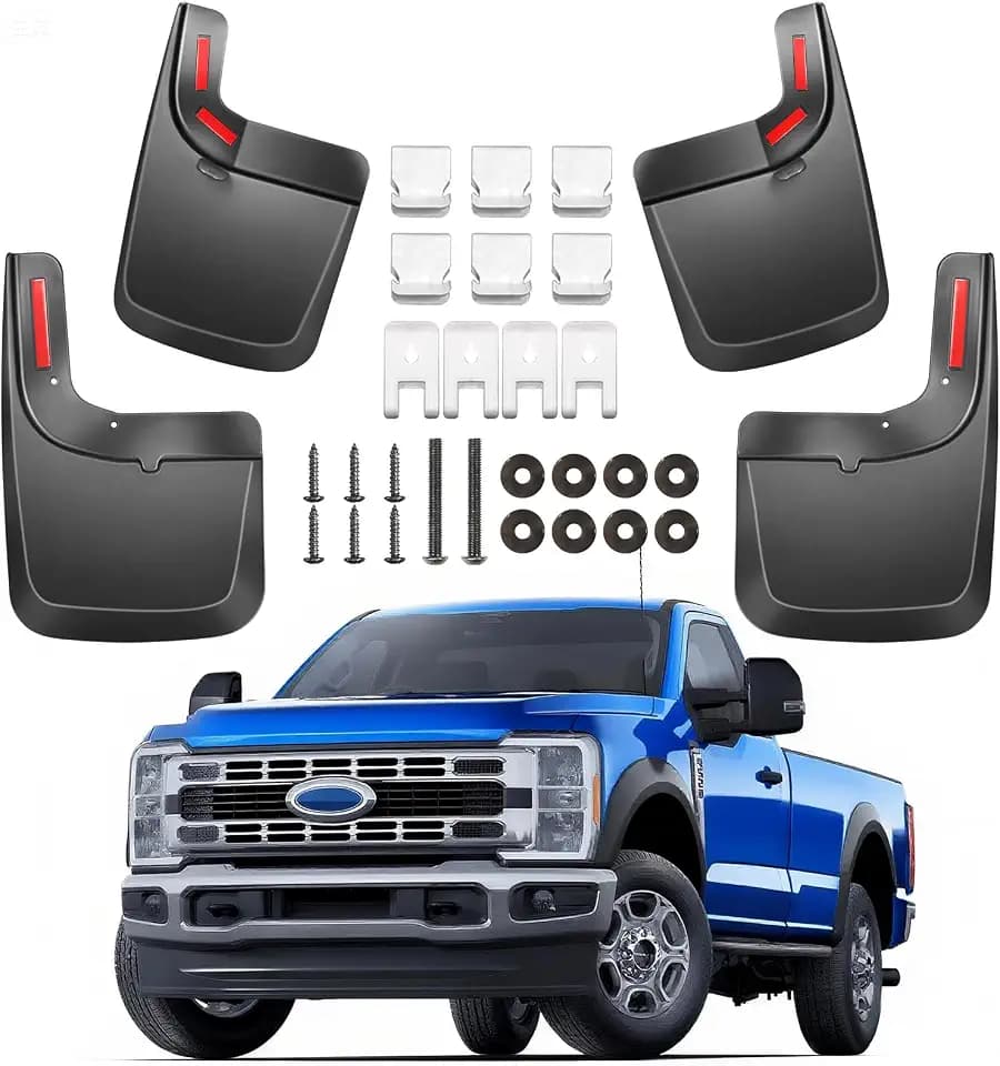 Mud Flaps Splash Guards Compatible with Ford F-250 F-350 Super Duty 2017-2024 WITH Factory Fender Flares Only, Heavy Duty Splash Guards Mud Guards, No-Drill Installation, All-Weather Protection (4PCS)