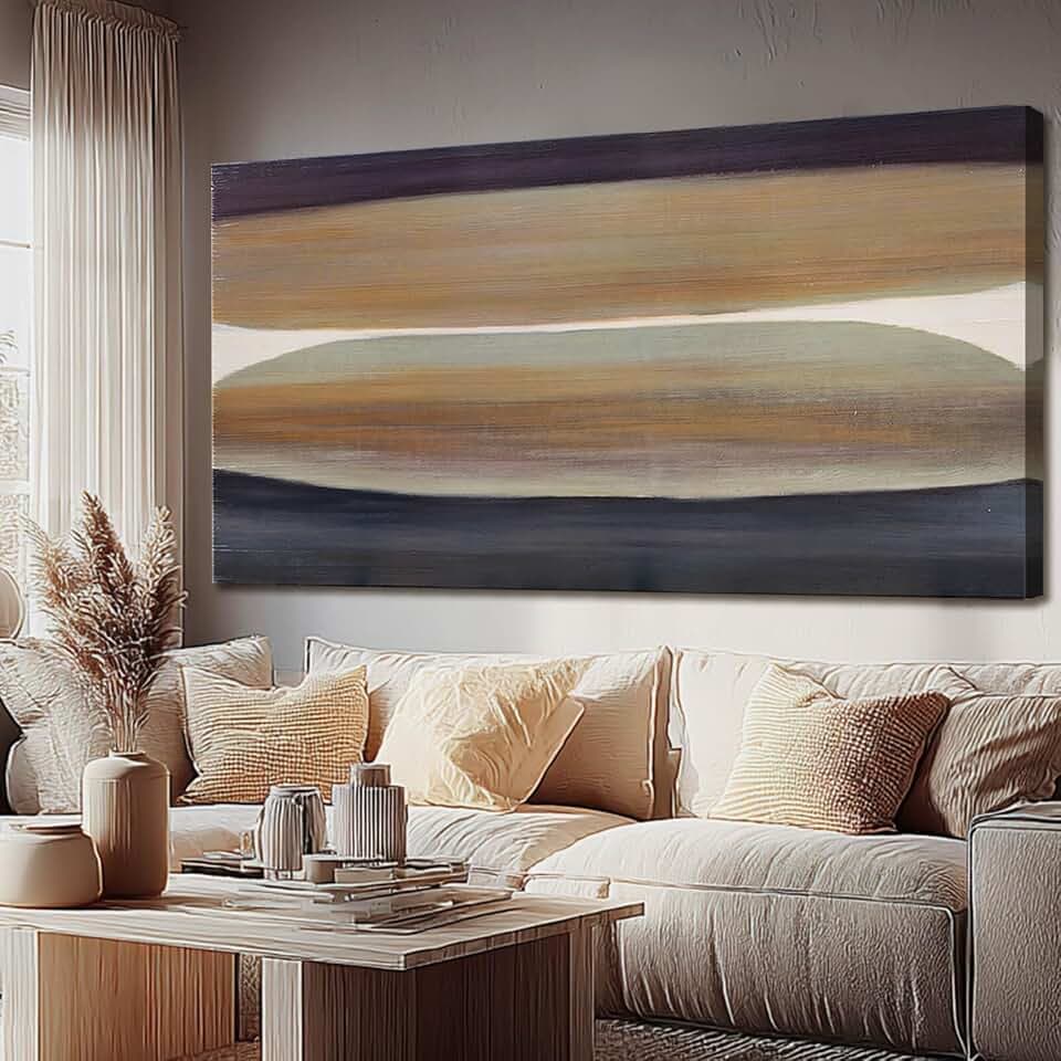 SHEYOYE Brown Wall Art Decor, Large Abstract Canvas Wall Art, Wall Hanging Decor for Dining Room, Aesthetic Posters and Modern Wall Decor 29" x 58"